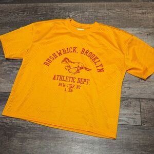 Pacsun Yellow Pusha Athletic Dept. Mesh T-Shirt size Small